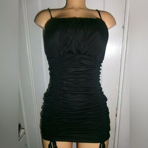 Elegant Black Ruched Dress